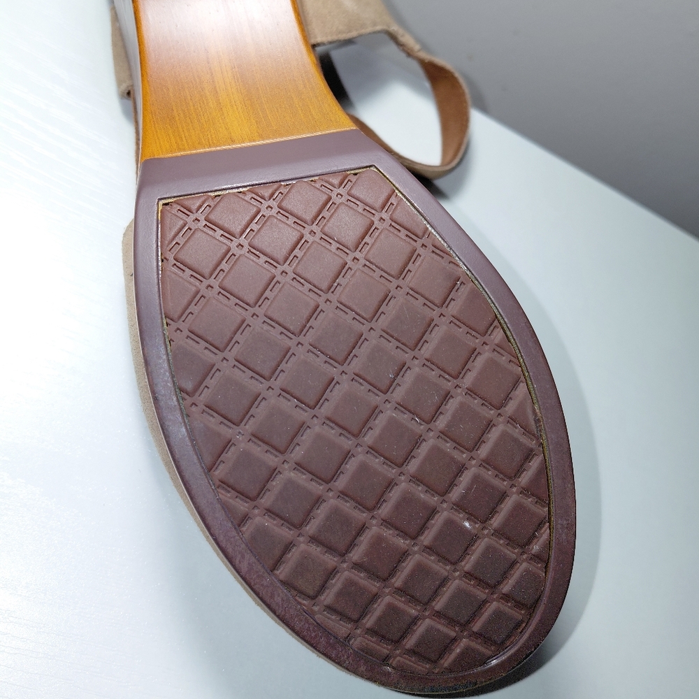 White Mountain Taupe Suede Platform Clog with Ankle Strap - Picture 12 of 16